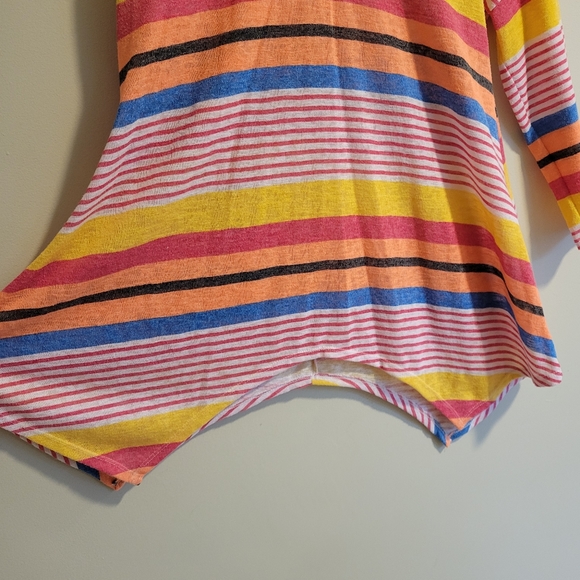 Multi Color Striped V Neck Sweater - Picture 8 of 9